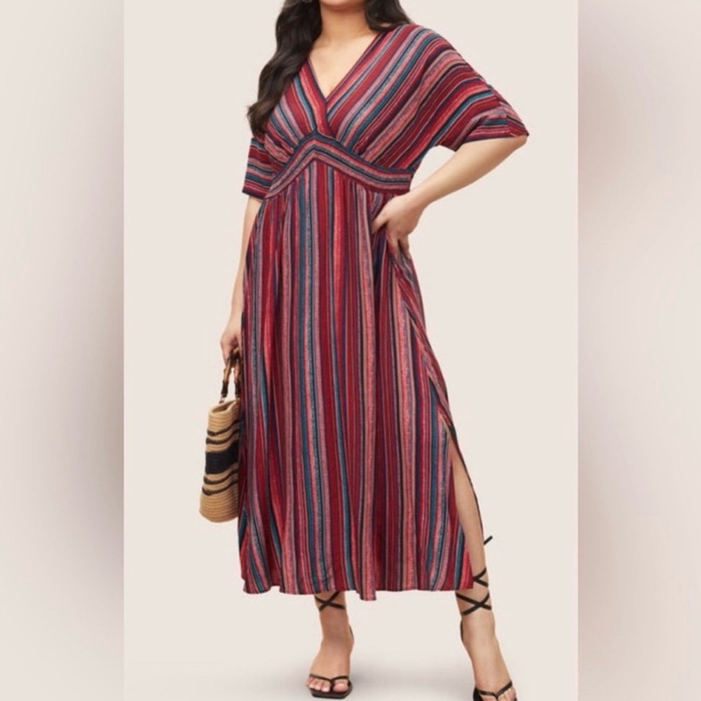 BloomChic Vibrant Striped Maxi Dress